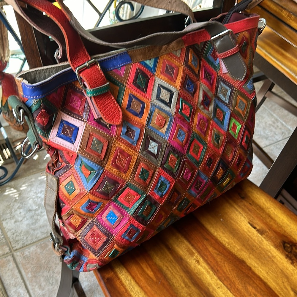 Awesome Ameri patchwork leather over size tote - Picture 2 of 14